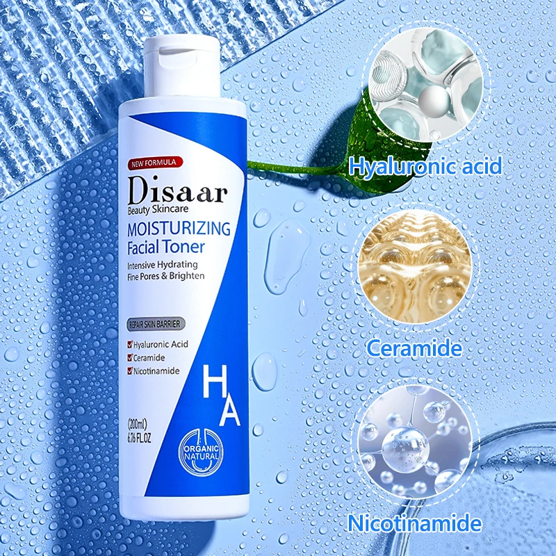 Disaar Moisturizing Toner 200ml Hyaluronic Acid Ceramide Nicotinamide Essence Intensive Hydrating Fine Pore Brighten Skin Care