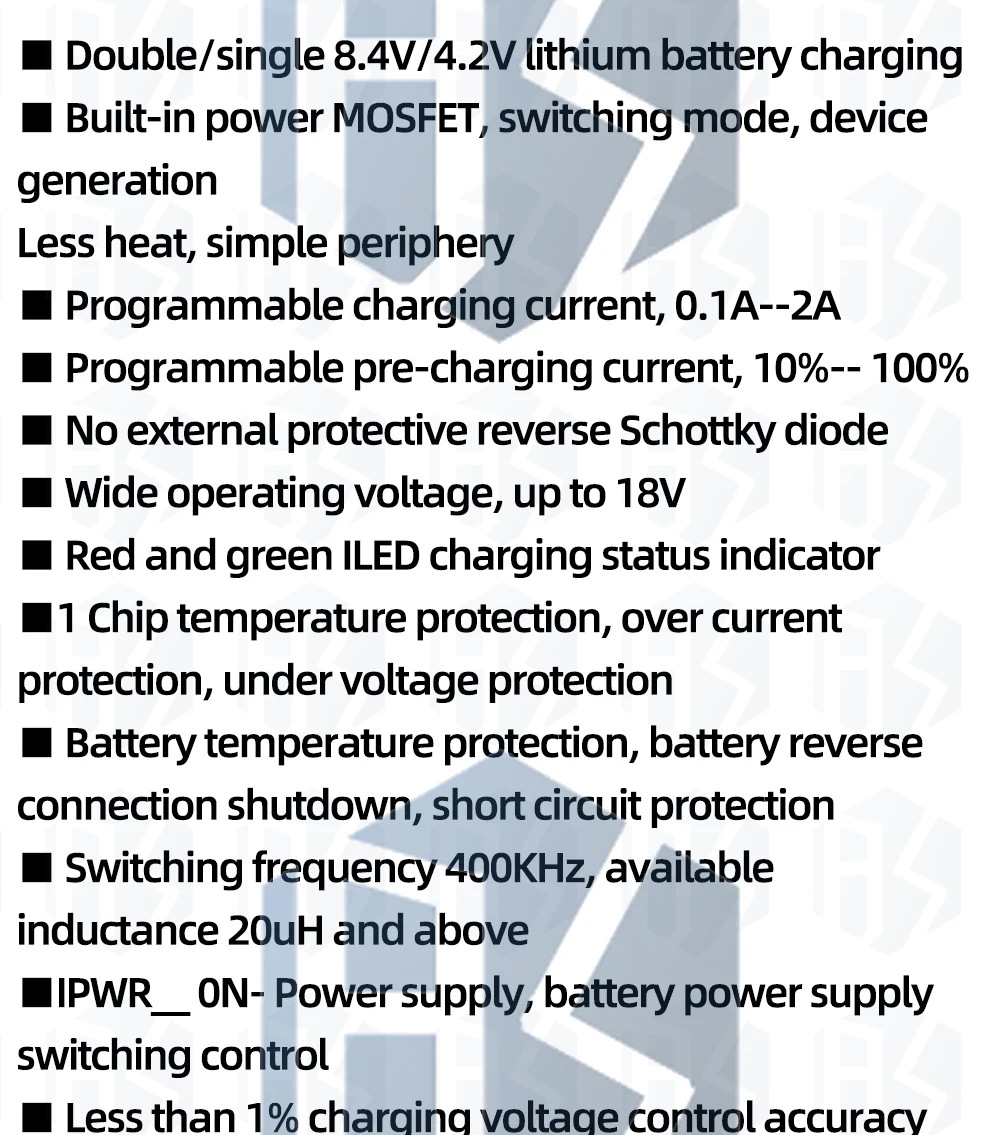 TP5100 Doppel-Einzel-Lithium-Batterie-Lademanagement Kompatibel 2A Wiederaufladbare Lithiumplatte – Detail 4