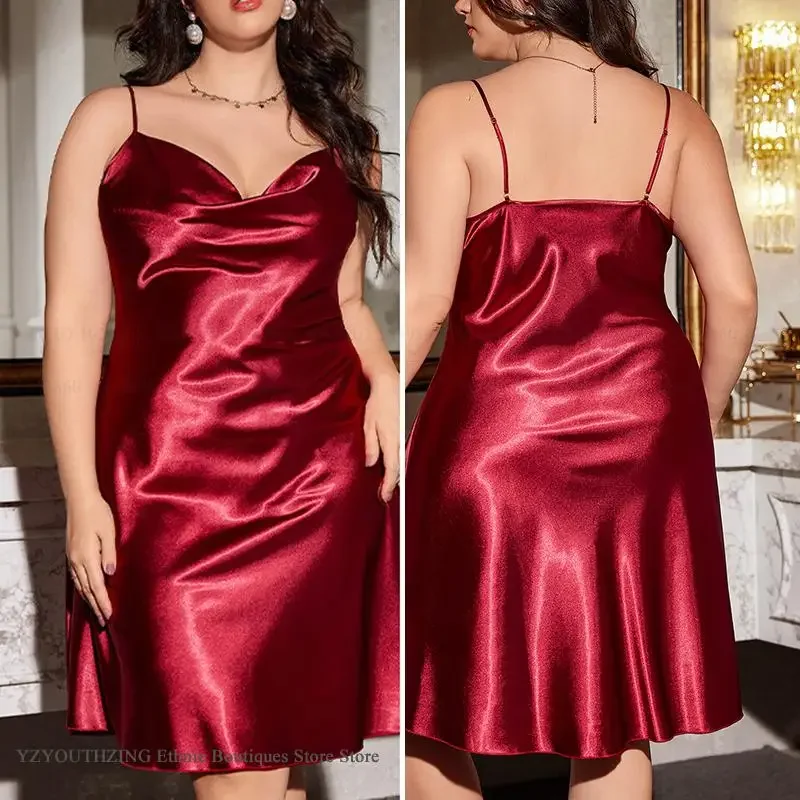 Women Sleepwear Silk Robe Sleepwear Pajamas Plus Size 3XL 4XL 5XL Women's Nighty & Robe Set Chemise Nightgown Spring Summer Silk Satin Bathrobe Home Clothing Loose Sleepwear