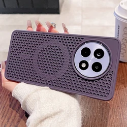 Heat Dissipation Breathable Mesh Shockproof Matte Hard Back Cover for Oneplus Ace 3 (Dark Purple)