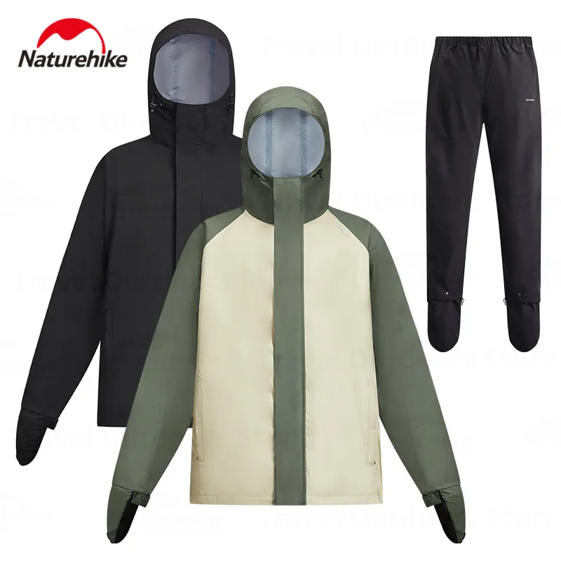 

Naturehike Raincoat Rain Pants Suit Waterproof Motorcycle Rain Jacket Poncho Adults Outdoor Cycling Fishing Rainwear Man/Woman