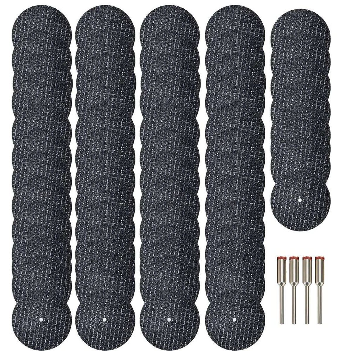 SEMOIC 60PCS Rotary Tool Cut Off Wheels 1-1/4Inch Reinforced Fiberglass Cut Off Wheels &4PCS Mandrels Rotary Tool Accessories