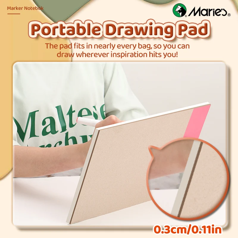 Marie's 30 Sheets Marker Paper Pad 16K/A4/8K Bleedproof for Alcohol Markers,32 lb/120 gsm Drawing Sketchbook for Adults, Student 4
