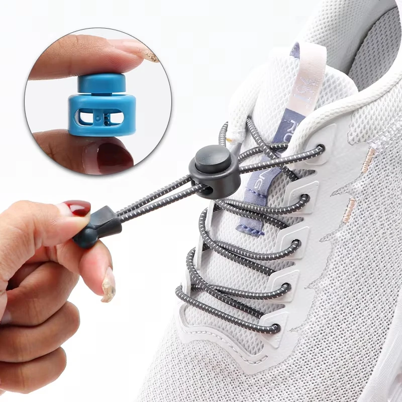 Elastic No Tie Shoe Laces Stretching Lock Lazy Quick Rubber Shoelace Round Shoestrings Shoes Accessories Suitable 1 Pair shoelaces without ties,elastic shoelaces,elastic shoe laces,shoe accessories