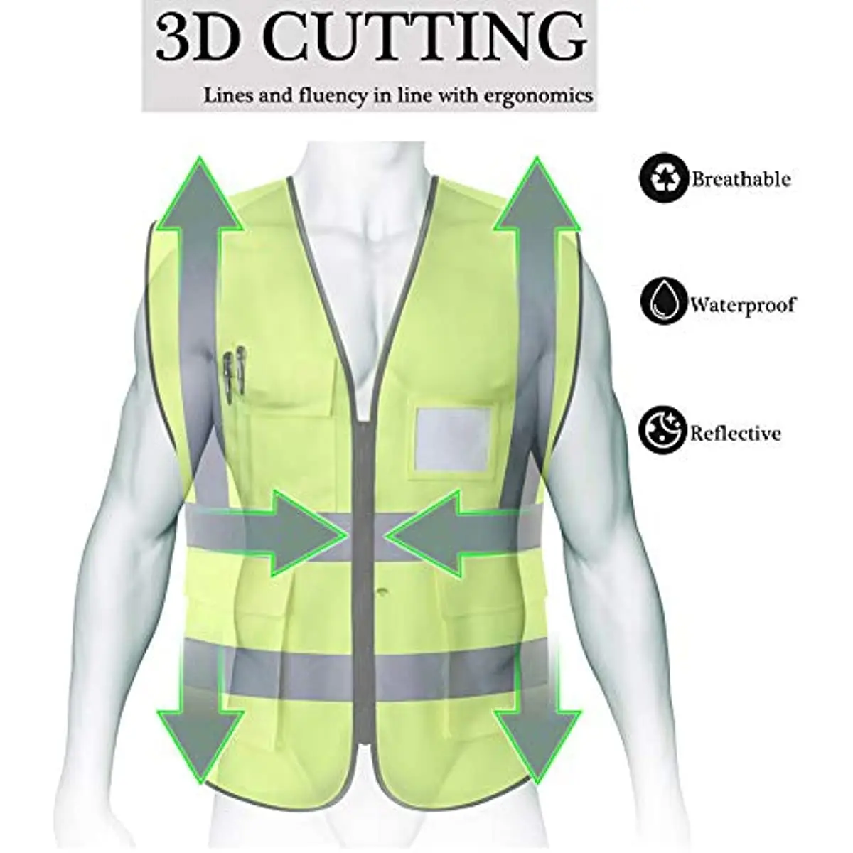 Reflective Safety Vest High Visibility XXXL Working Vest Motorcycle Jacket Fluorescent Signal For Men Woman Reflective Safety Vest Reflective Safety Jacket