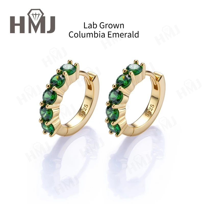 925 Sterling Silber Ohrringe Moissanit & Laborgezüchteter Edelstein VVS1 Runder Brillantschliff Feiner Schmuck Geschenk für Frauen Jubiläum – Detail 16