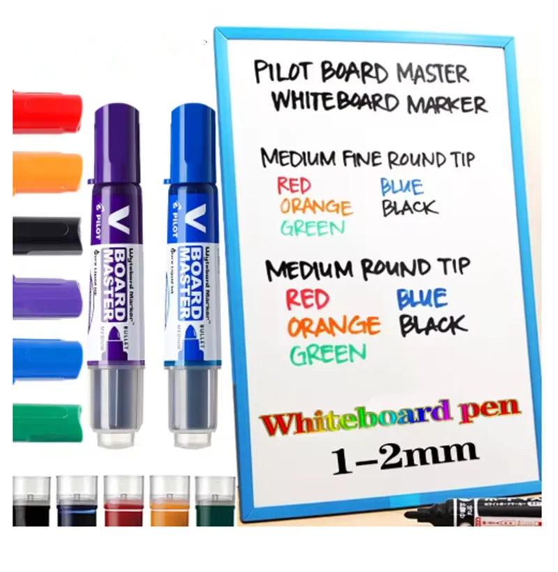 1PC 일본 파일럿 화이트 보드 마커 WBMAVBM 대용량 잉크 컬러 마커 사무용품 학교 문구 교사 선물