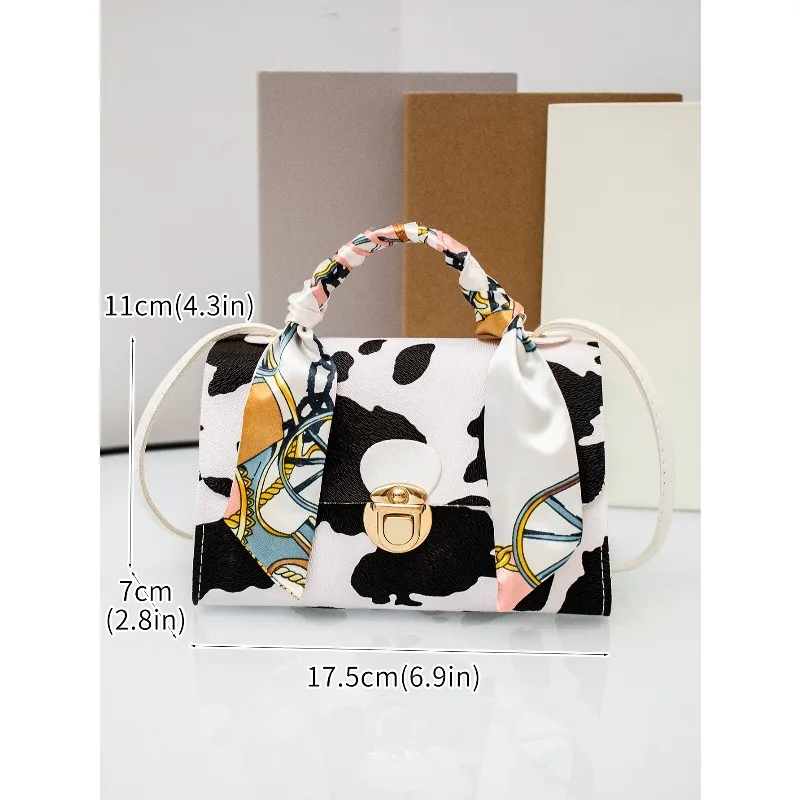 Neu eingetroffene Damen-Umhängetasche mit Krokodilmuster, koreanische Mode, lässige Allround-Handtasche, Tragetasche mit Schal – Detail 4