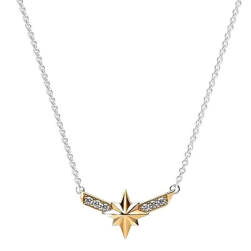 New 925 Sterling Silver Original Women's Eternal Star Moon Women's Necklace Pendant Chain Necklace Decoration DIY Charm Jewelry