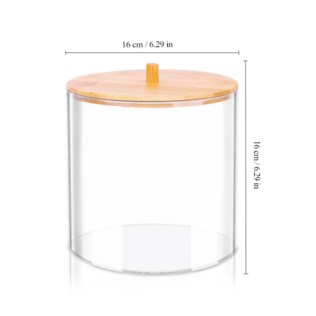 100OZ Acrylic Storage Box with Bamboo Lid Scoop Laundry Detergent