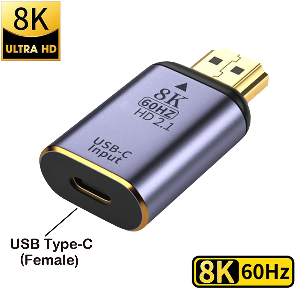 

Кабель-переходник с USB C на HDMI-совместимый адаптер 8K 60 Гц Тип C на HDMI-совместимый кабель Thunderbolt3/4 к HD-разъему для Macbook
