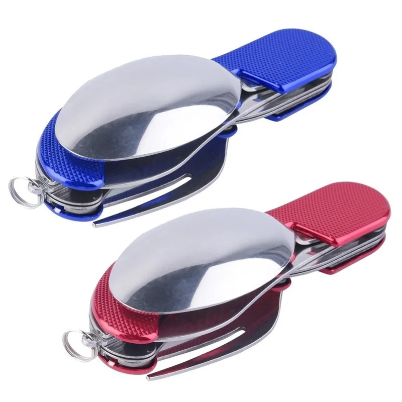 Outdoor Camping Portable Fork Knife Tableware Tools Stainless Steel Multi-Function Folding Spoon&Fork Knife Travel Sets picnic cutlery set,picnic tableware,camping cutlery set,stainless steel cutlery set,cutlery set