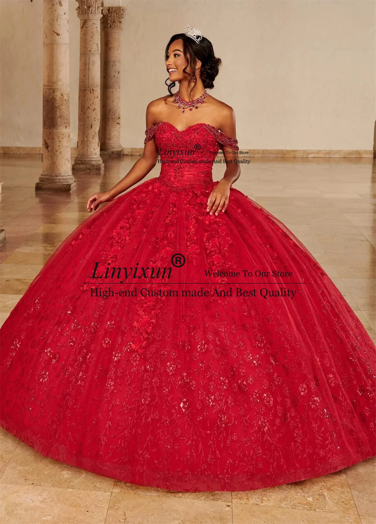 

Блестящие кружевные платья для Quinceanera с блестками аппликация с открытыми плечами милое платье 16 на шнуровке со шлейфом платья 15 quinceañe