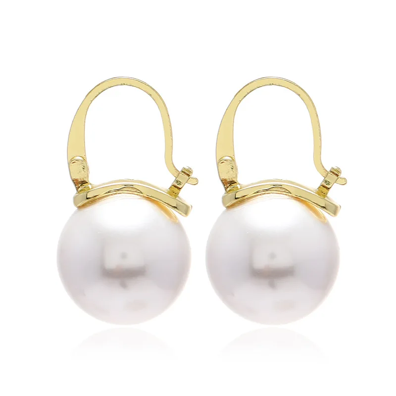 

Korean Cute Pearl Drop Earrings for Women Luxury Gold Color U Shape Dangle Wedding Earrings Statement Fashion Jewelry 2022 New