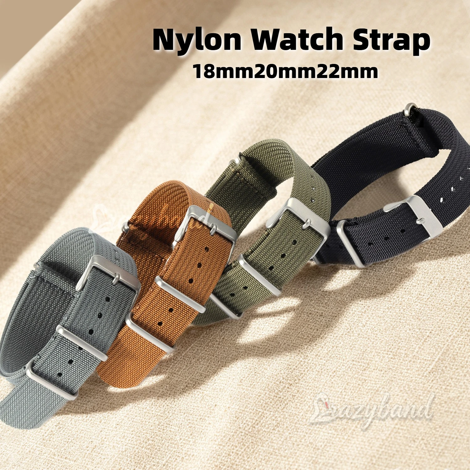 Nylon Canvas Weave Sports Wristband - Universal Replacement Watch Strap
