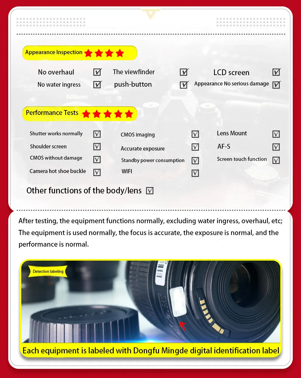 DF Wholesale Original Used Camera Zoom Lens for Nikkor FX 28-300mm f/3.5-5.6G Fu