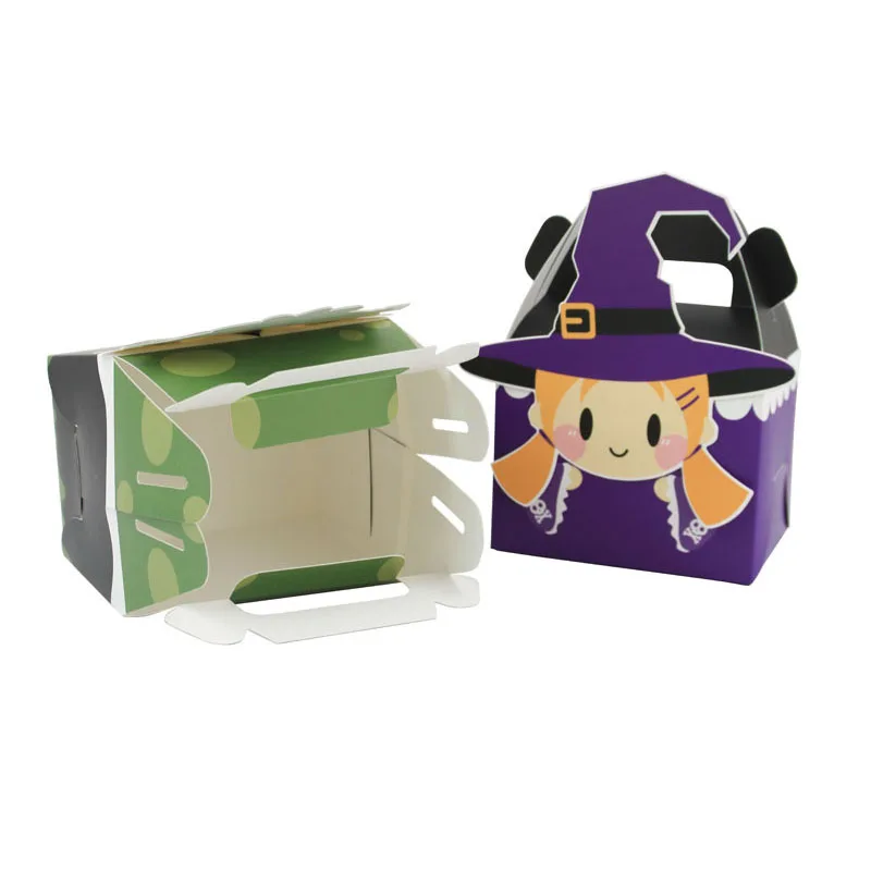 4/8Pcs Halloween Skull Head Ghost Cat Pumpkin Candy Box Bag Decorazioni Per Feste Di Halloween Biscotti Crack Food Box Bag Con Manico