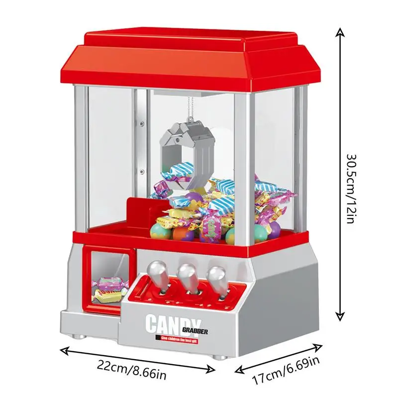 Mini Claw Machine Candy Grabber Prize Dispenser Vending Toy With 24 Game Coins For Kids