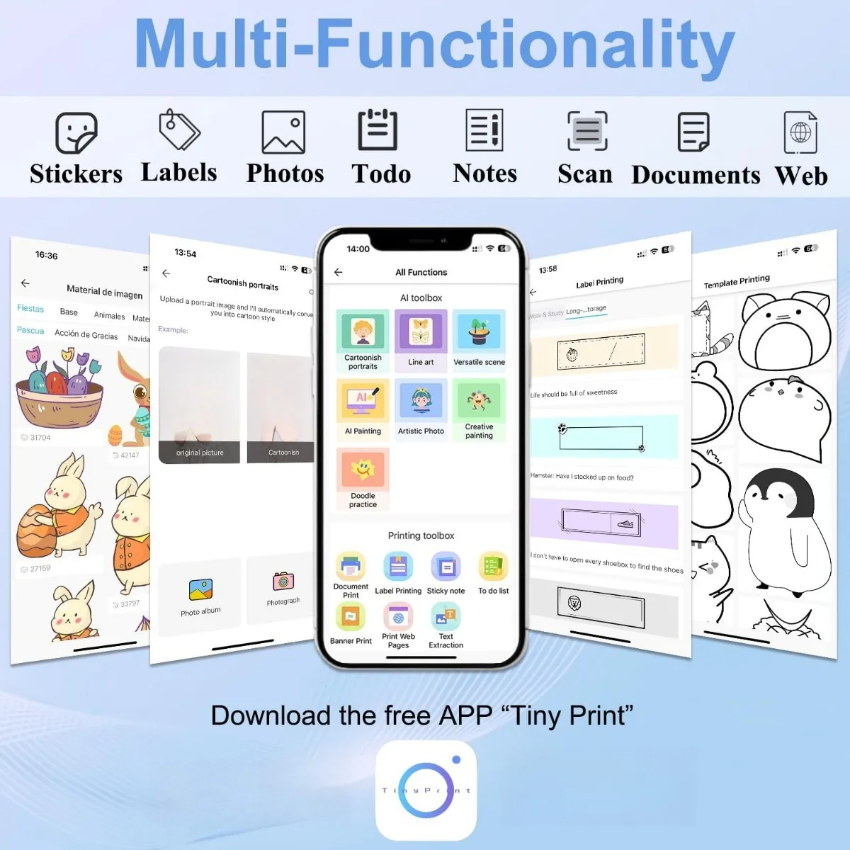 [Portable Mini Printer] Portable Thermal Mini Printer | Inkless Pocket Photo Printer for Pictures, Photos, Journals, DIY,57*25mm