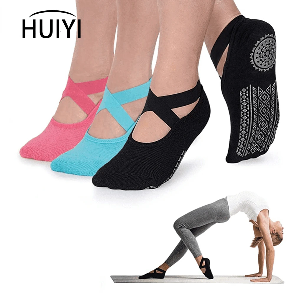 Calcetines de Yoga antideslizantes para mujer, medias de algodón de vendaje, Ideal para baile de Ballet, Barre puro, entrenamiento descalzo|Calcetines de yoga| - AliExpress