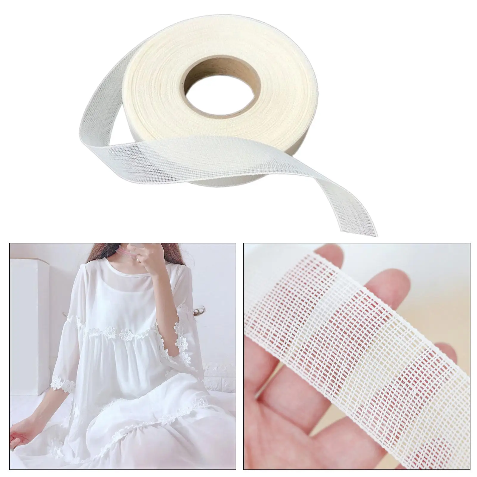 Stitched Hem Fusing Sewing Crafts Costume Accessories Hemming for Women Dress Wedding Chiffon 1.4inch wide