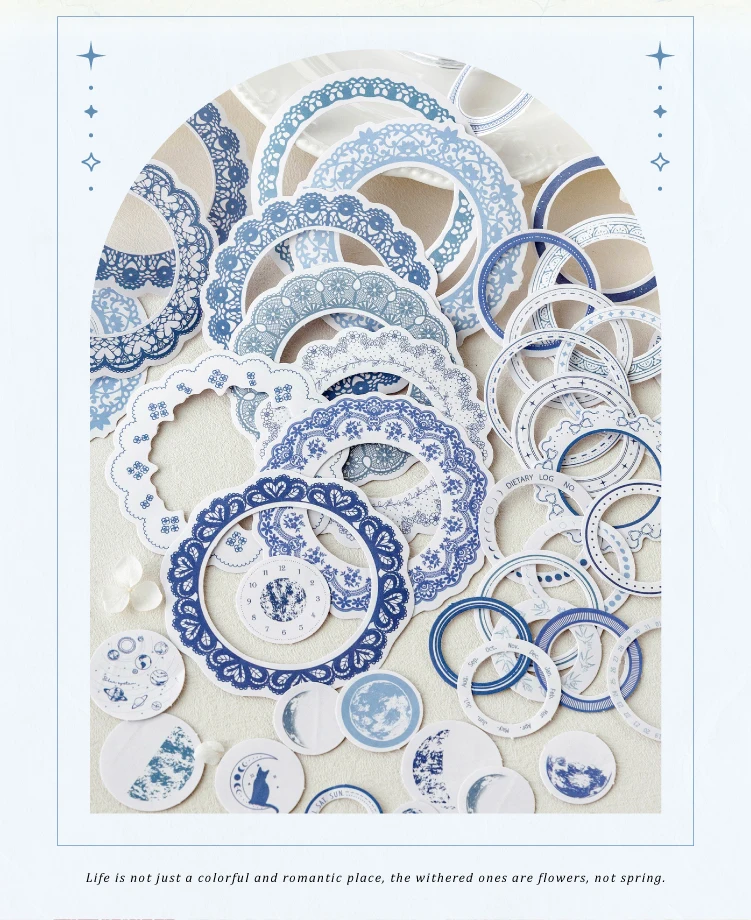 20 Stück/Packung Vintage INS ausgehöhlte kreisförmige Grenznotiz kann ausgehöhlter Ring DIY dekorative Aufkleber Pack Aufkleber zerrissen werden – Detail 15