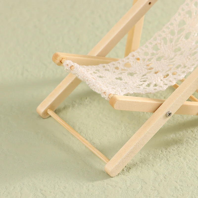 1/12 Dollhouse Foldable Deck Chair Dollhouse Lounge Deck Chair Model Doll House Mini Furniture Accessories 4