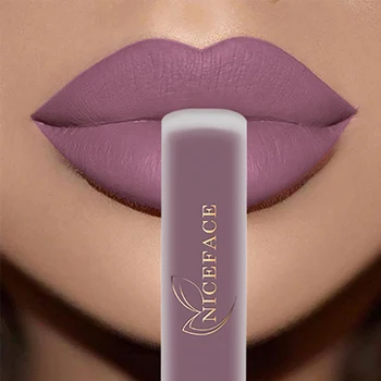 NICEFACE Nude Liquid lipstick Waterproof Velvet Matte Lip Gloss Long Lasting antiaderente Cup Lip Tint Makeup Pigment Cosmetics