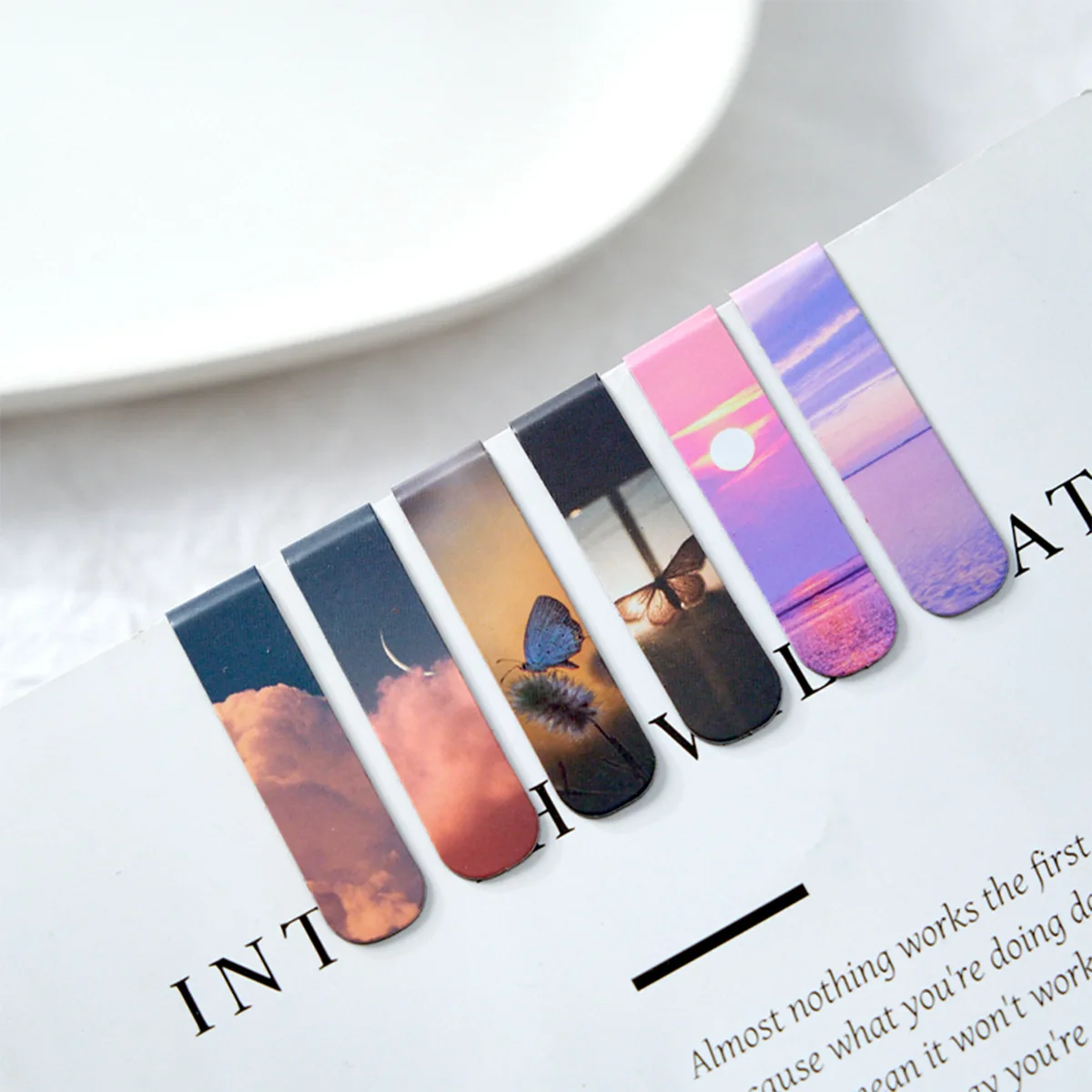 Sky cloud magnetism bookmark aesthetic Decorative Reading aid Planner Stationery School office supplies 2 pcs butterfly magnetic bookmarks