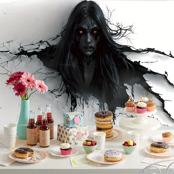 Tela de fondo de Horror de zombi de Halloween-elección perfecta para accesorios de fiesta y fotos