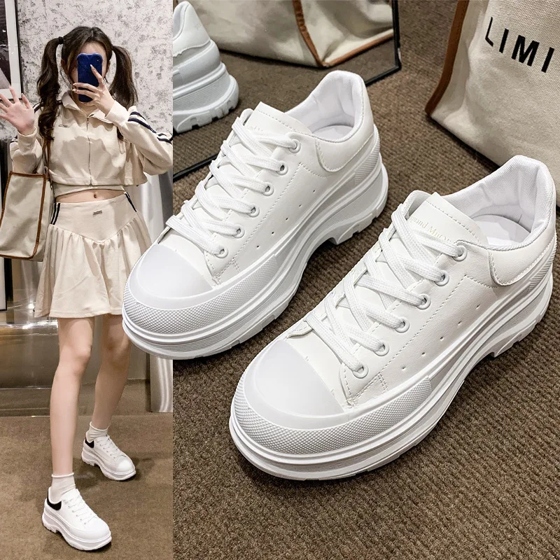 

Новинка весны 2023, универсальные повседневные туфли на толстой подошве с внутренним усилением, низкие Туфли