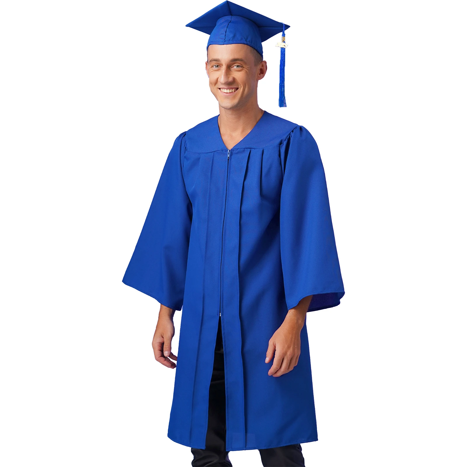 Graduation Gown And Cap With Tassel Set Unisex Adult Academic Cap And Gown High School University Graduation Ceremony Uniform