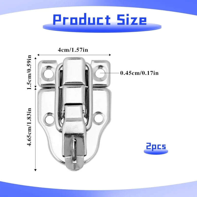 With Lock Hole Vintage Jewelry Wood Box Hasps Drawer Latches Decor Suitcases Hasp Latch Buckle Clasp Furniture Hardware 2sets