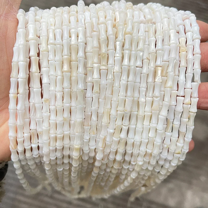 

4x8mm Natural White Color Shell Stone Bamboo Shape DIY Loose Beads Strand 38cm Jewelry Accessories sk272