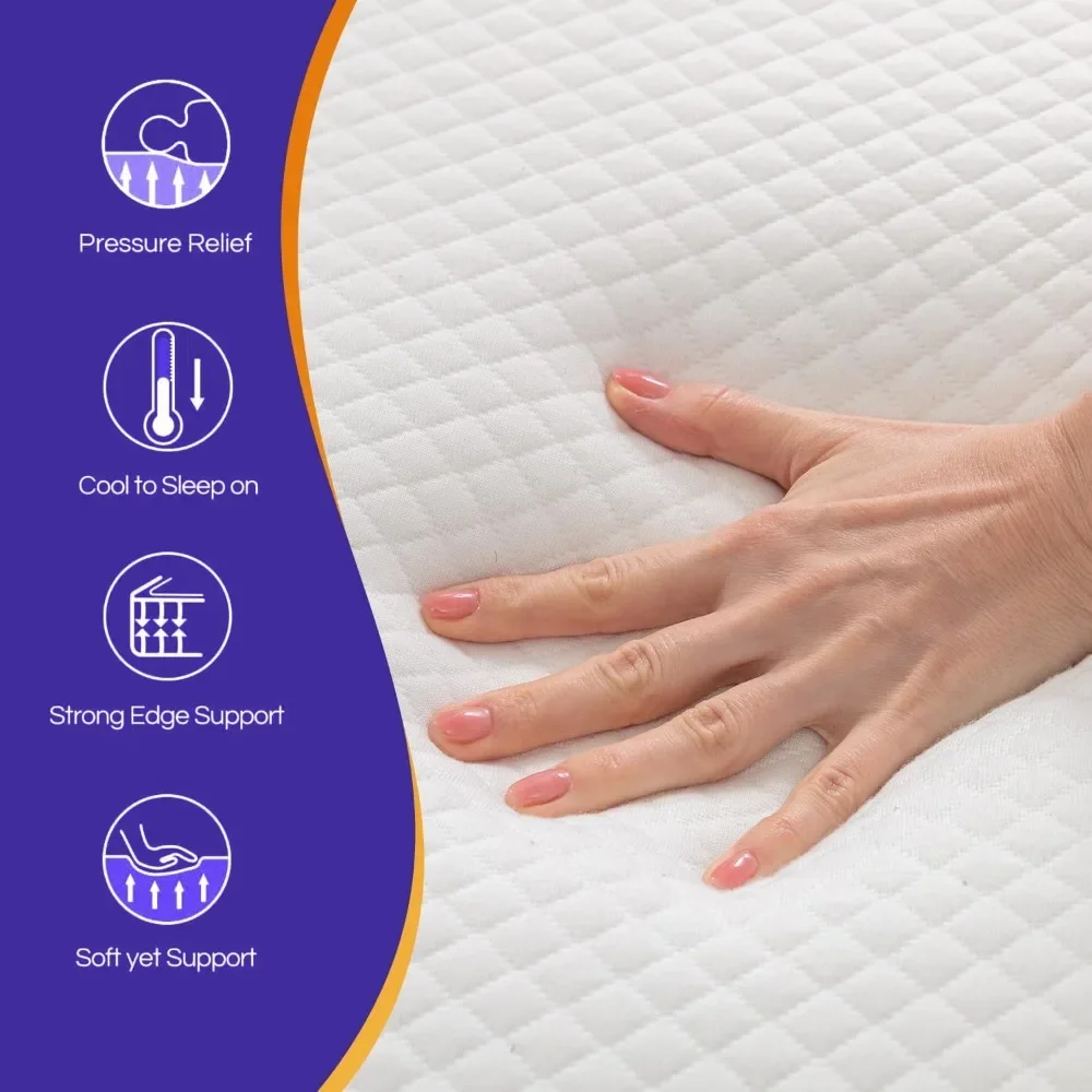 8 Inch California King Size Gel Memory Foam Mattress Fiberglass Free/CertiPUR-US Certified/Bed-in-a-Box/Cool Sleep Mattresses 5