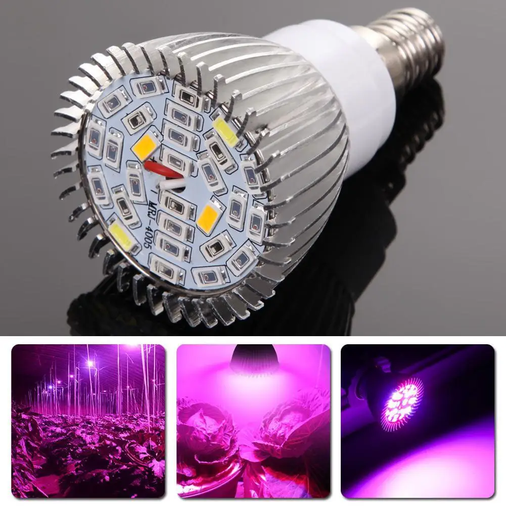 Full Spectrum 28W E14 LED Grow Light AC85-265V Aluminum LED Growing Lamp Plant Light for Greenhouse Growbox Grow Tent