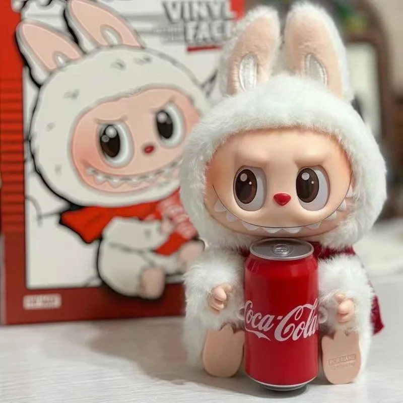 Three generations of hand-made heart-warming macaroon POP MART Labubu Coca-Cola vinyl face series blind box dolls
