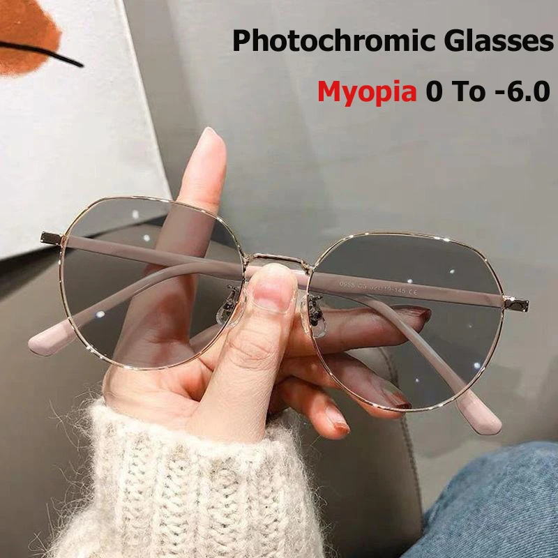 

Smart Photochromic Myopia Sunglasses Unisex Men Women Anti Blue Light Near Sight Eyeglasses Finished Optical Goggle Eyewear