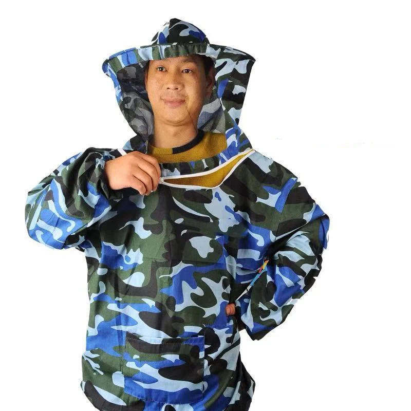 Beekeeping Protective Jacket Smock Suit Bee Keeping Sleeve Beekeeper Breathable Clothes Clothing Veil Dress With Hat Equip Suit beekeeping suit beekeeping clothing