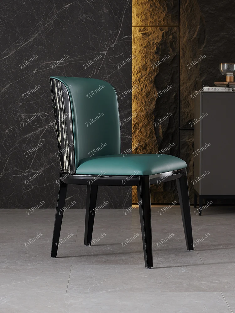 1 Nordic solid wood, modern and simple home, Qatan cafe reception chair, painted back chair