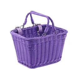 Waterproof Cute Square Bicycle Handlebar Basket with Handles (Purple)