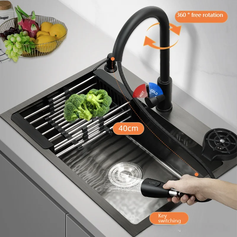 Drop In Kitchen Sink Stainless Steel Undermount Basin Large Single Slot Workstation Sinks Household Dishwashing Basin kitchen sink