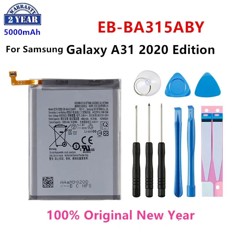 

Оригинальный телефон SAMSUNG 5000 мАч аккумулятор для Samsung Galaxy A31 2020 Edition EB-BA315ABY/DS SM-A315F/DS батареи + Инструменты