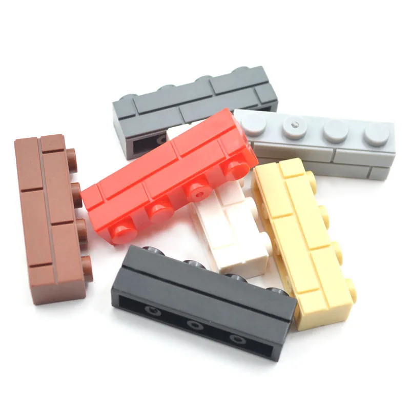 Building Blocks Toys 30pcs Wall Striped Bricks MOC 1x4 Palace Castle Creative Figures Military House Wall Transparency Parts
