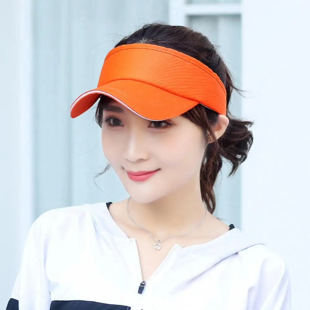 Empty Top Hat Solid Color Men and Women Sports Marathon Tennis No Top Visor Tennis Beach Hat Outdoor Sports