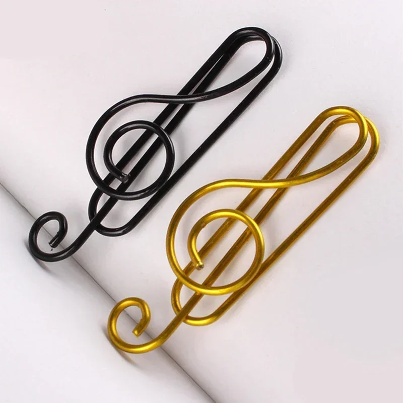 Metal Creative Music Note Shaped Creative File Clamp Paper Clips Bookmark Holder Paper Decorative Clip for Office School Home