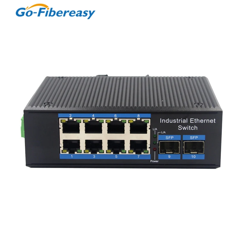 Gigabit Industrial PoE Switch 8Port L2+ Managed Support IEEE802.1ad Q-in-Q VLAN Stacking Robust IP40 Aluminum Ethernet Switch