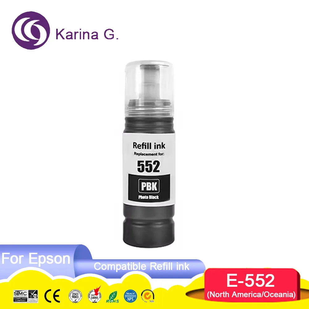 T552 552 Premium Color Compatible Bulk Bottle Water Based Refill Ink for Ecotan