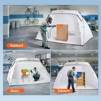VEVOR Portable Paint Booth Shelter 7.5x5.2x5.2/10x7x6ft Foldable Spray Painting Tent for Furniture Craft Project DIY Hobby Tool 2