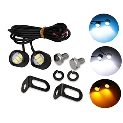 12V LED Light Indicators For Motorcycle Waterproof Motor Taillight Lamp White/Yellow Turn Signals Light Rear Constant light